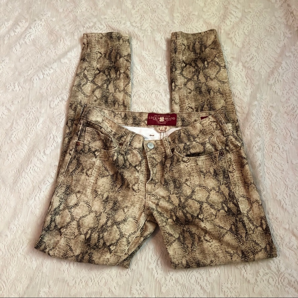 Lucky Brand snakeskin Charlie skinny jeans